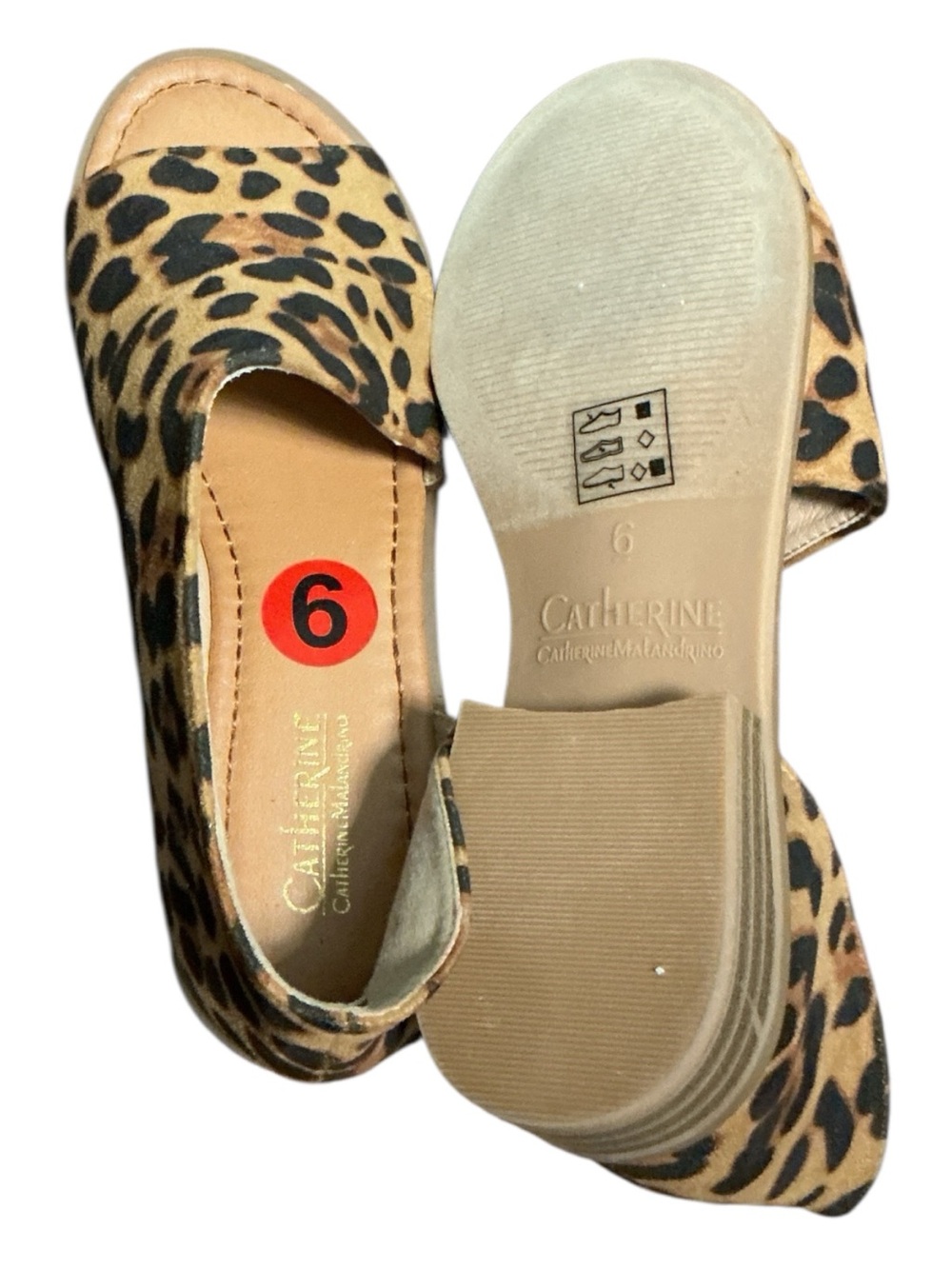 Catherines Leopard Print Slip-On Mules in Tan and Black